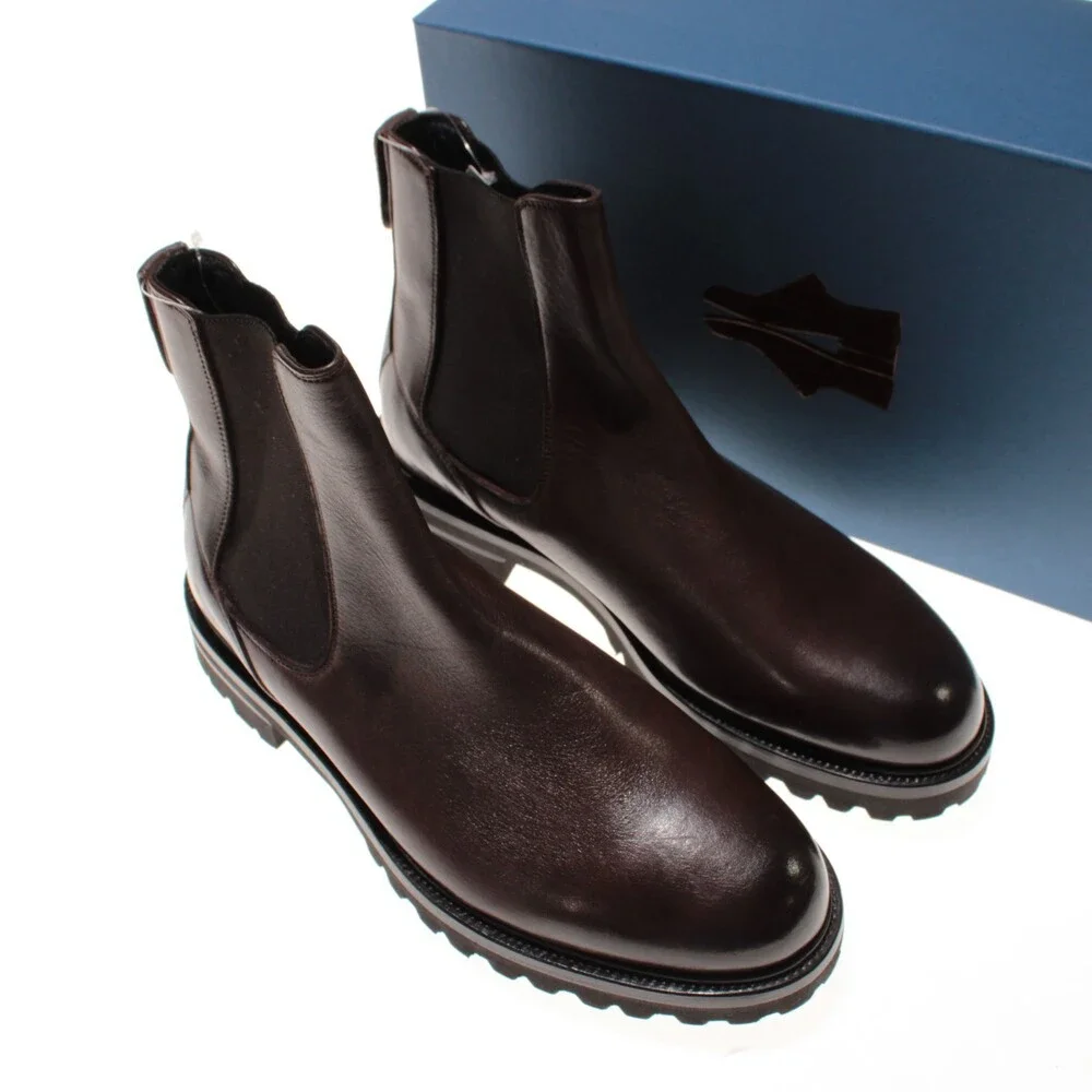 Di Bianco NWD Pull On Chelsea Boots Size 9 US in Brown Leather Made in Italy